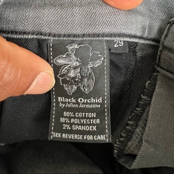 Black Orchid grey silver shatter studded jeans zip hem Los Angelos 29 - Picture 11 of 12